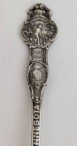 lot 430 image: Pair of Sterling Silver Minnesota Souvenir Spoons