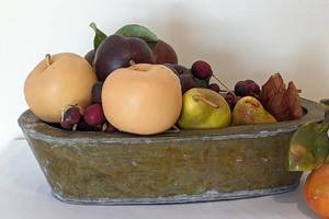 lot 447 image: Pair Faux Fruit Filled Bowls