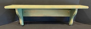lot 404 image: Distressed Green Wooden Shelf