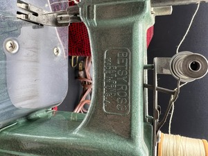 lot 245 image: Vintage Betsy Ross Miniature Toy Sewing Machine with Case # 707