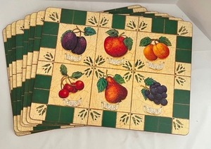 lot 381 image: Vintage Pimpernel Cork Placemats, Fruit Dishes and more