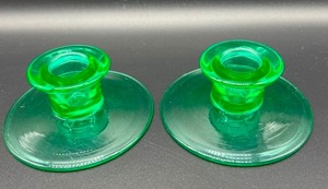 lot 382 image: Assorted Vintage Glass Candle Holders - Mid Century, West Germany, Bobeches