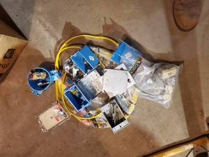 lot 1787 image: Lot of  Electrical Supplies - Boxes, Outlet Covers, Outlets, Misc. Wiring