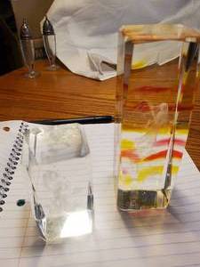 lot 1867 image: Lot of (2) Solid Clear Glass Decorative Blocks