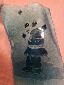 lot 1875 image: Child theme Etched Blue Glass Table Dcor