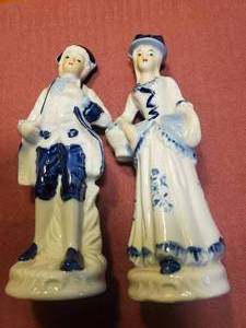 lot 1880 image: Lot of (2) New England Colonial Couple theme Table Figurines