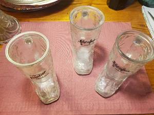 lot 1895 image: Lot of (3) Cowboy Boot theme Glass Beer Mugs