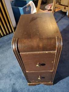 lot 1962 image: Wooden Night Stand 2-drawer