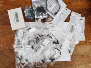 lot 1980 image: Lot of  USB Cables, USB Sticks, Apple Power Cords Connectors, Remote Controls, Misc. Electronics and Cables