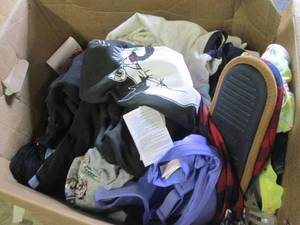 box of clothes...