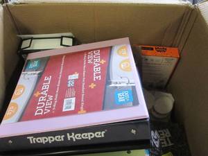 box of 3- ring binders and more new...