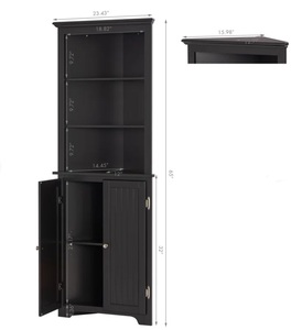 lot 10 image: Utex Whittaker Tall Corner Cabinet in Espresso