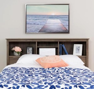 lot 22 image: Prepac Salt Spring Drifted Gray DoubleQueen Headboard