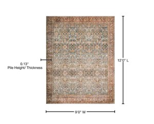 lot 19 image: LOLOI II Layla OceanRust 9 ft. x 12 ft. Traditional 100% Polyester Area Rug