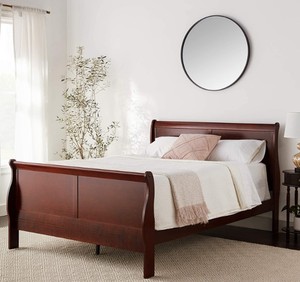 lot 30 image: ACME FURNITURE Louis Philippe III Queen Size Frame in Cherry Finish