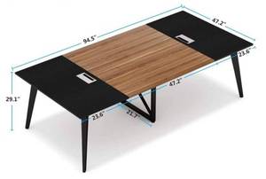 lot 37 image: TribeSigns 8 ft. Large Modern Meeting Table with Grommet Holes for Office Conference Room
