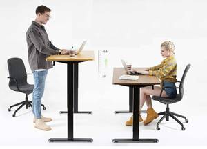 lot 39 image: Dual Motor Electric Adjustable Standing Desk in Rustic Brown