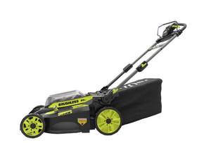 lot 57 image: Ryobi 40V Brushless 20 in. Cordless Walk Behind Self-Propelled Lawn Mower with 6.0 Ah Battery & Charger