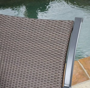 lot 71 image: Gracies Set of Two Dark Brown Wicker Patio Rocking Chairs