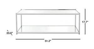 lot 75 image: SAFAVIEH Zola 52 in. ChromeClear Large Rectangle Glass Coffee Table with Shelf