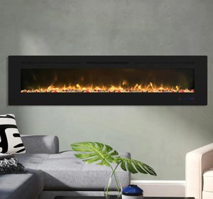 lot 102 image: Casainc 72 in. Built -in and Wall Mounted Electric Fireplace in Black