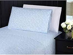 lot 14 image: Charisma Microfiber Sheet Set, Boxwood Powder Blue  Queen
