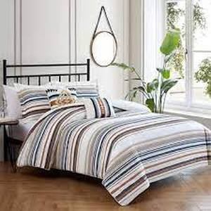 lot 33 image: Pendleton Flannel Sheet Set, Savanna Stripe  California King