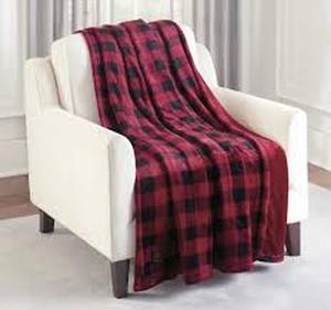 lot 38 image: Brookstone Heated Throw  Red Plaid