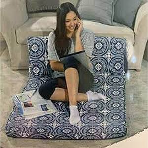 lot 41 image: Novaform Memory Foam Roll Out Lounger, Diamond Burst Gray  Twin Size