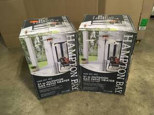 Hampton Bay 48000 BTU Stainless Steel Patio Heater, Lot of 2,Customer returns  Review all pictures