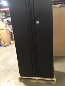 Husky Heavy Duty Welded 20-Gauge Steel Freestanding Garage Cabinet in Black (36 in. W x 81 in. H x 24 in. D) HAS DAMAGE, Customer return, review all pictures