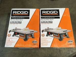 RIDGID 6.5 Amp Corded 7 in. Table Top Wet Tile Saw, Lot of 2, Review all pictures