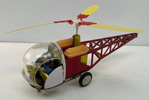 Vintage Key Wind Tin Litho Helicopter Made In China (NO Key)