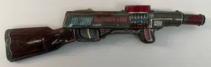 Vintage 1940s Tin Litho Machine Gun (Works But Doesn�t Spark ) Rust Present