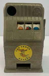 Vintage Cast Metal Miniature Las Vegas Nevada Slot Machine
