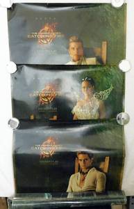 Set of 3 2013 The Hunger Games Catching Fire Double Sided Original Advance Movie Theater Posters Including Katniss, Finnick and Peeta