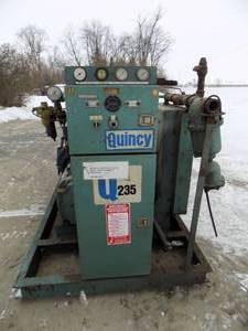 lot 1 image: 50 hp Quincy Air Cooled Compressor