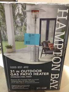 Hampton Bay 48000 BTU Stainless Steel Patio Heater not used customer return see pictures