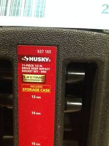 Husky12 in. Drive Impact Socket Set, Metric in Blow Molded Case missing pc customerreturn review pictures