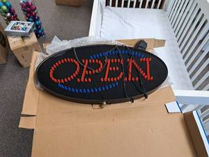 lot 163 image: OPEN Illuminated LED Sign (in original box)