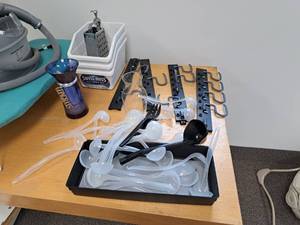 lot 172 image: Lot of  Kitchenwares - Grater, Ladles, Storage Bins, Hangers