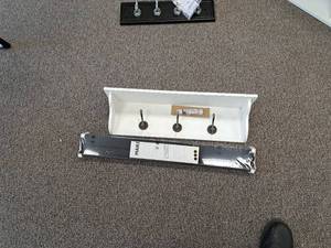 lot 181 image: Wall-Mount Coat Rack with Ikea ShelfWhite