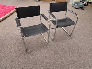 lot 216 image: Lot of (2) LeatherMetal Conference Chairs
