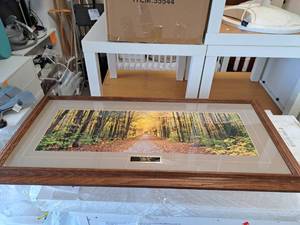 lot 262 image: Print - Golden Road by Richard Day (Presented by Uline) Signed , FramedSingle MatteGlass