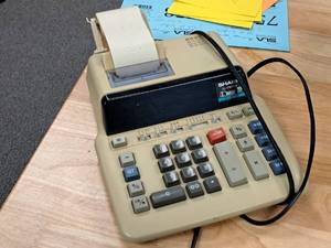 lot 110 image: Sharp EL-1197G III Electric Paper-Printing Calculator
