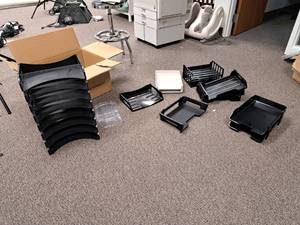 lot 768 image: Lot of (22) Misc. Stacking Office Paper Organizers