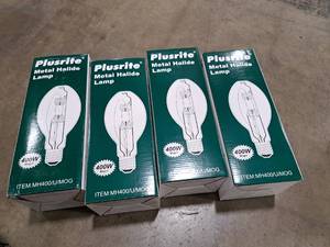 lot 816 image: Lot of (4) Plusrite  400W Metal Halide Lamps (in box)
