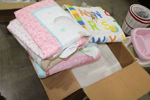 lot 561 image: Lot of (1 Box) Baby Quilts