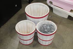 lot 565 image: (3) Baskets, Trend Lab 4-pc Elephant theme Gift Set