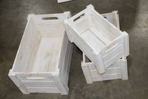 lot 579 image: Lot of (3) Wooden Storage Crates
